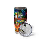 Rabbitohs Autism Awareness Tumbler Cup Puzzle Flames Rugby Ball