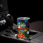 Rabbitohs Autism Awareness Tumbler Cup Puzzle Flames Rugby Ball