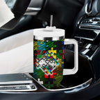 Rabbitohs Autism Awareness Tumbler With Handle Puzzle Flames Rugby Ball