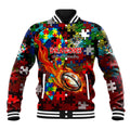 Dragons Autism Awareness Baseball Jacket Puzzle Flames Rugby Ball