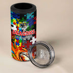 Dragons Autism Awareness 4 in 1 Can Cooler Tumbler Puzzle Flames Rugby Ball
