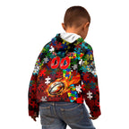 Dragons Autism Awareness Kid Hoodie Puzzle Flames Rugby Ball