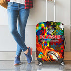 Dragons Autism Awareness Luggage Cover Puzzle Flames Rugby Ball