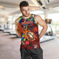 Dragons Autism Awareness Men Tank Top Puzzle Flames Rugby Ball