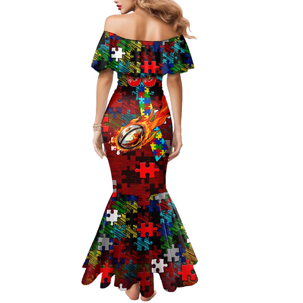 Dragons Autism Awareness Mermaid Dress Puzzle Flames Rugby Ball