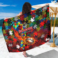 Dragons Autism Awareness Sarong Puzzle Flames Rugby Ball