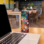 Dragons Autism Awareness Skinny Tumbler Puzzle Flames Rugby Ball