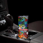 Dragons Autism Awareness Skinny Tumbler Puzzle Flames Rugby Ball