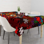 Dragons Autism Awareness Tablecloth Puzzle Flames Rugby Ball