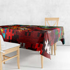 Dragons Autism Awareness Tablecloth Puzzle Flames Rugby Ball