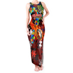 Dragons Autism Awareness Tank Maxi Dress Puzzle Flames Rugby Ball