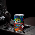 Dragons Autism Awareness Tumbler Cup Puzzle Flames Rugby Ball