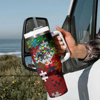 Dragons Autism Awareness Tumbler With Handle Puzzle Flames Rugby Ball