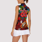 Dragons Autism Awareness Women Sleeveless Polo Shirt Puzzle Flames Rugby Ball