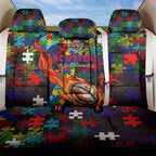 Roosters Autism Awareness Back Car Seat Cover Puzzle Flames Rugby Ball