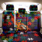 Roosters Autism Awareness Back Car Seat Cover Puzzle Flames Rugby Ball