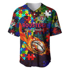 Roosters Autism Awareness Baseball Jersey Puzzle Flames Rugby Ball