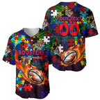 Roosters Autism Awareness Baseball Jersey Puzzle Flames Rugby Ball