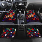 Roosters Autism Awareness Car Mats Puzzle Flames Rugby Ball