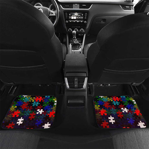 Roosters Autism Awareness Car Mats Puzzle Flames Rugby Ball