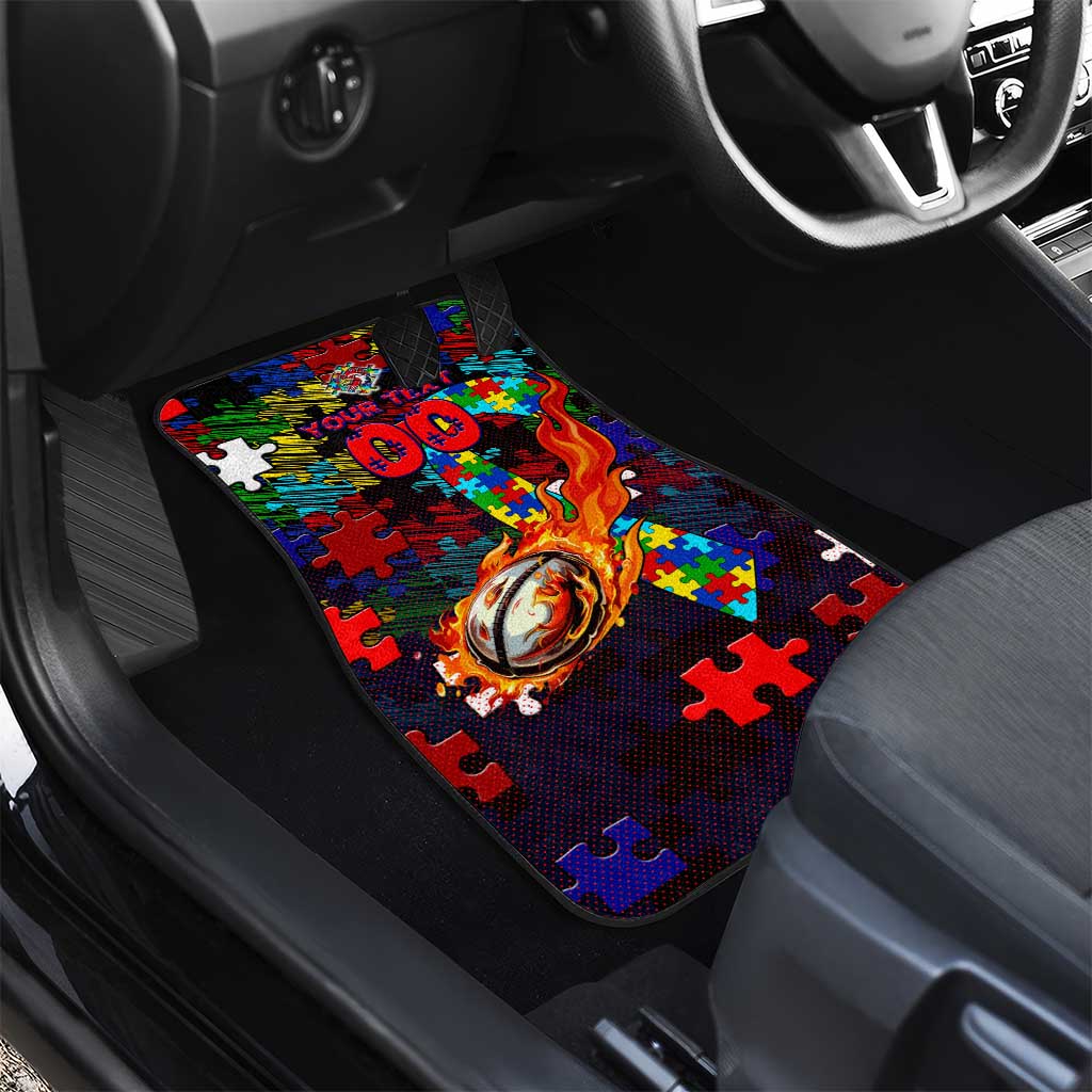 Roosters Autism Awareness Car Mats Puzzle Flames Rugby Ball