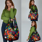 Roosters Autism Awareness Grocery Bag Puzzle Flames Rugby Ball
