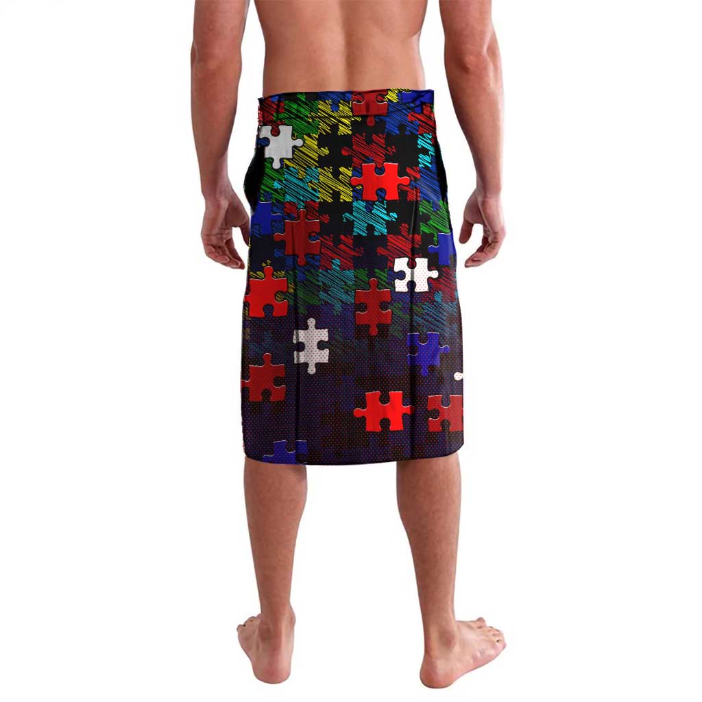 Roosters Autism Awareness Lavalava Puzzle Flames Rugby Ball