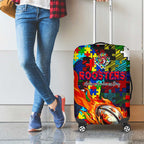 Roosters Autism Awareness Luggage Cover Puzzle Flames Rugby Ball