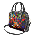 Roosters Autism Awareness Shoulder Handbag Puzzle Flames Rugby Ball