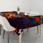 Roosters Autism Awareness Tablecloth Puzzle Flames Rugby Ball