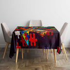 Roosters Autism Awareness Tablecloth Puzzle Flames Rugby Ball