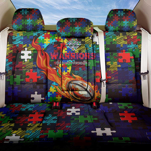 New Zealand Warriors Autism Awareness Back Car Seat Cover Puzzle Flames Rugby Ball