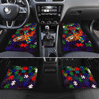 New Zealand Warriors Autism Awareness Car Mats Puzzle Flames Rugby Ball