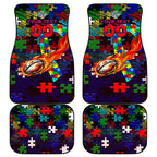 New Zealand Warriors Autism Awareness Car Mats Puzzle Flames Rugby Ball