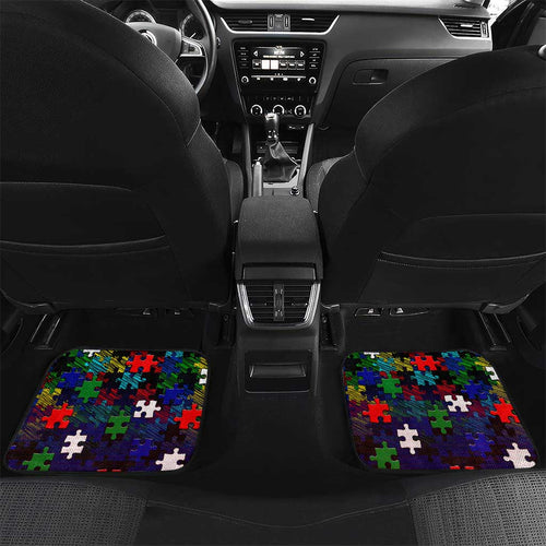 New Zealand Warriors Autism Awareness Car Mats Puzzle Flames Rugby Ball