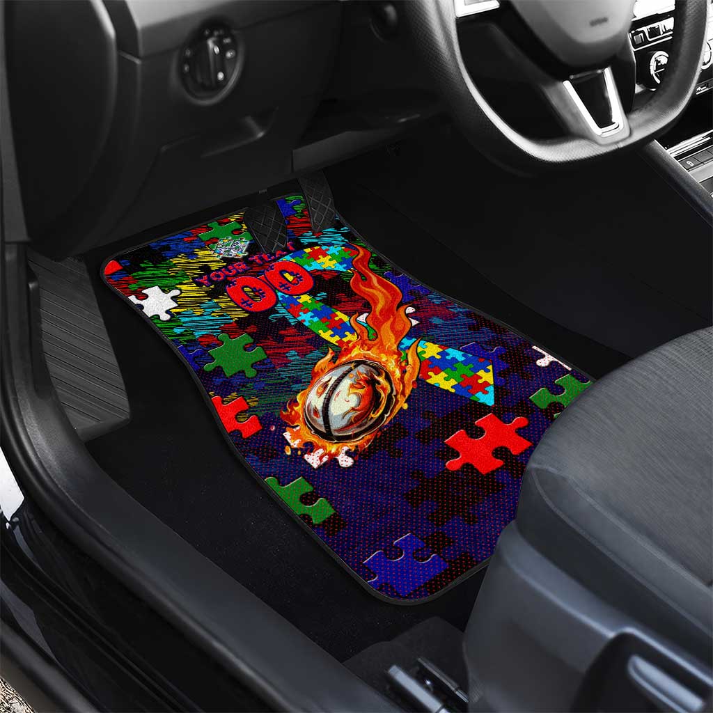 New Zealand Warriors Autism Awareness Car Mats Puzzle Flames Rugby Ball