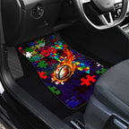 New Zealand Warriors Autism Awareness Car Mats Puzzle Flames Rugby Ball