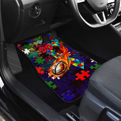 New Zealand Warriors Autism Awareness Car Mats Puzzle Flames Rugby Ball