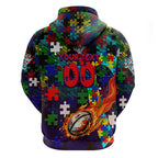 New Zealand Warriors Autism Awareness Hoodie Puzzle Flames Rugby Ball