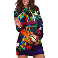 New Zealand Warriors Autism Awareness Hoodie Dress Puzzle Flames Rugby Ball