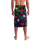 New Zealand Warriors Autism Awareness Lavalava Puzzle Flames Rugby Ball