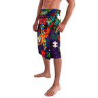 New Zealand Warriors Autism Awareness Lavalava Puzzle Flames Rugby Ball