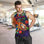 New Zealand Warriors Autism Awareness Men Tank Top Puzzle Flames Rugby Ball
