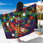 New Zealand Warriors Autism Awareness Sarong Puzzle Flames Rugby Ball