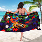 New Zealand Warriors Autism Awareness Sarong Puzzle Flames Rugby Ball
