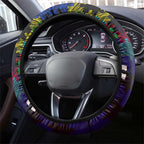 New Zealand Warriors Autism Awareness Steering Wheel Cover Puzzle Flames Rugby Ball