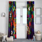 New Zealand Warriors Autism Awareness Window Curtain Puzzle Flames Rugby Ball