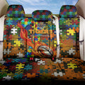 Tigers Autism Awareness Back Car Seat Cover Puzzle Flames Rugby Ball
