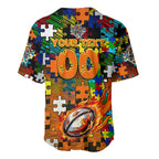 Tigers Autism Awareness Baseball Jersey Puzzle Flames Rugby Ball
