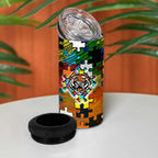 Tigers Autism Awareness 4 in 1 Can Cooler Tumbler Puzzle Flames Rugby Ball
